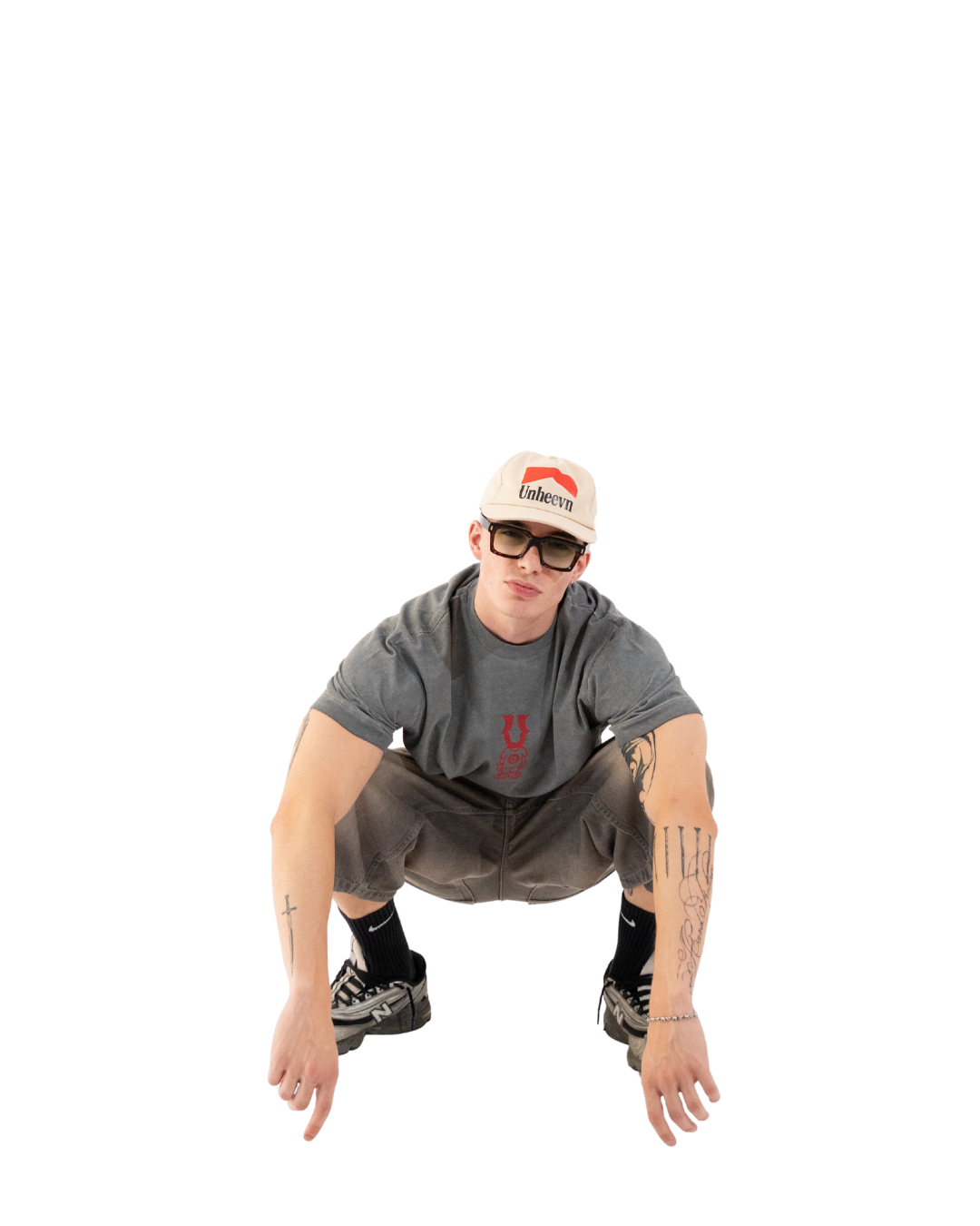 Unheevn Logo Face Tee Grey