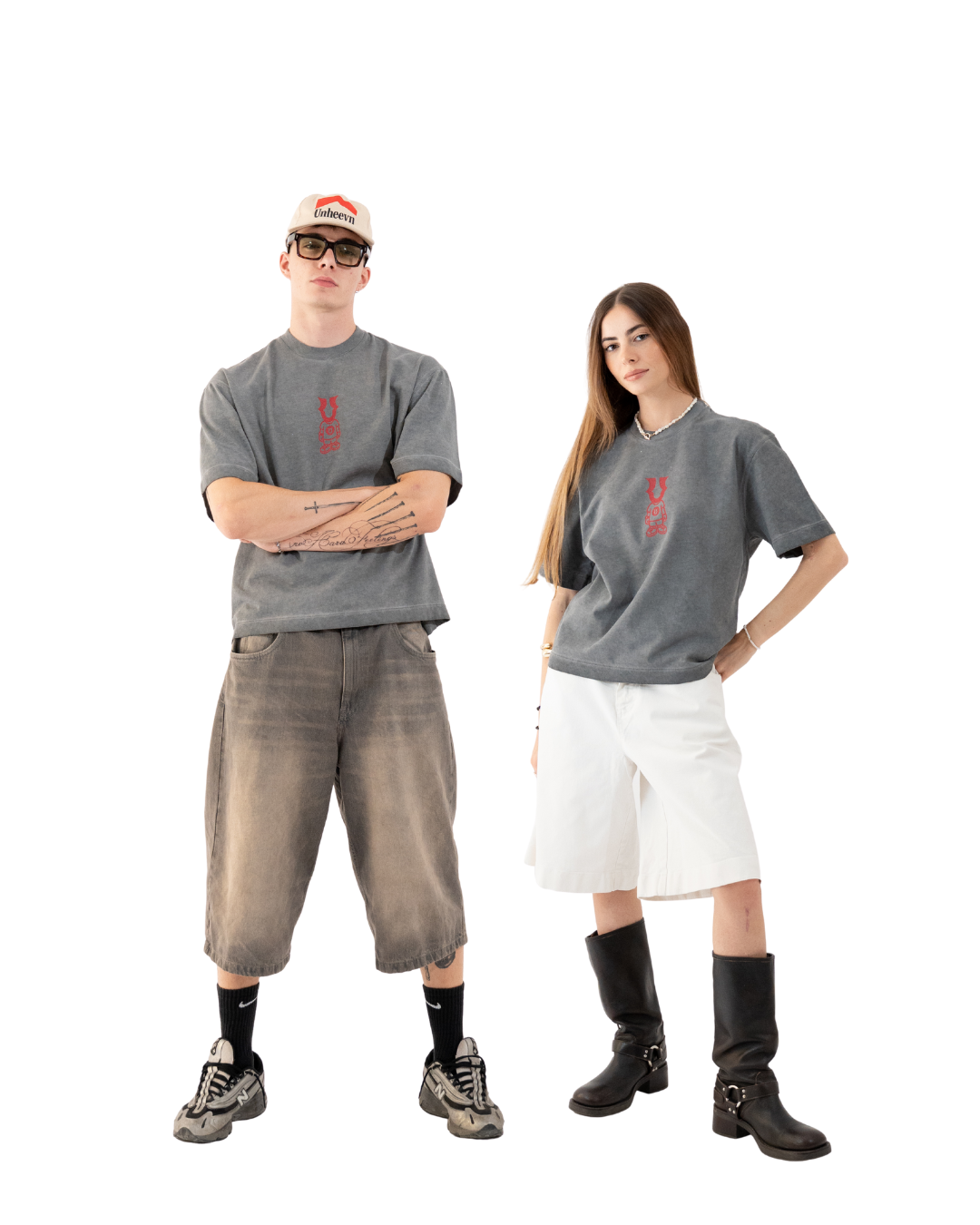 Unheevn Logo Face Tee Grey