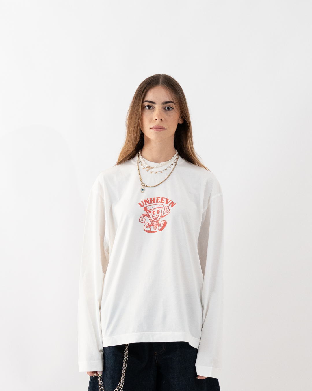 Unheevn Pizza Long Sleeve White