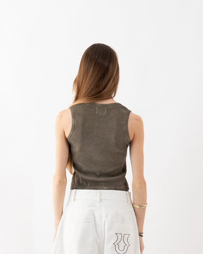 Unheevn Washed Brown Tank Top