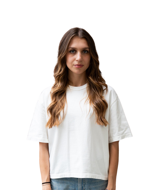 Unheevn Cropped Tee Bone White