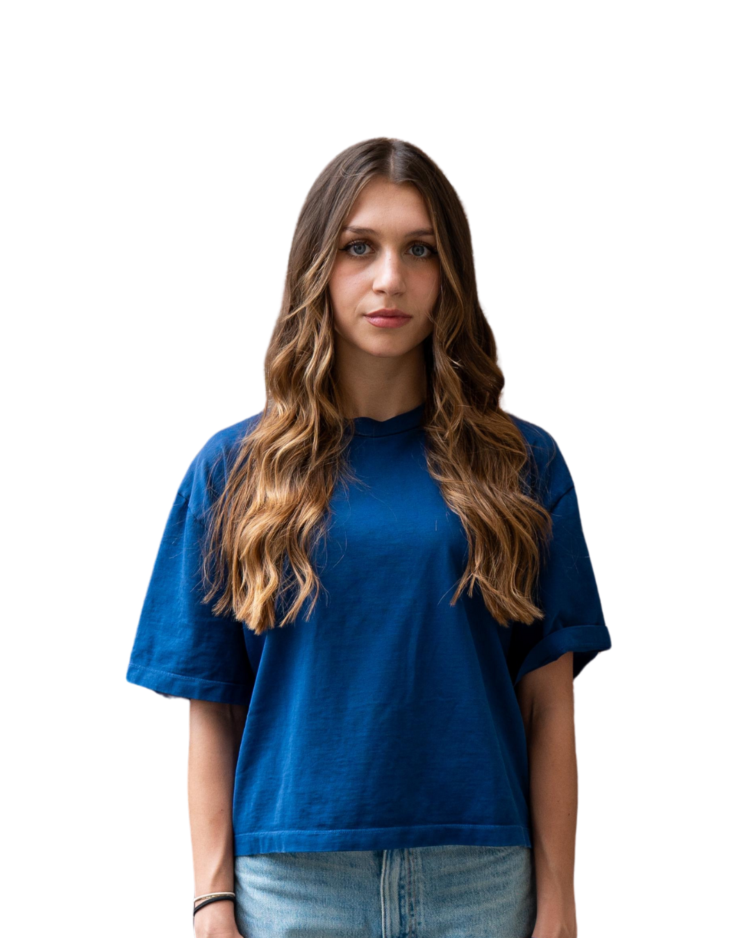 Unheevn Cropped Tee Washed Blue